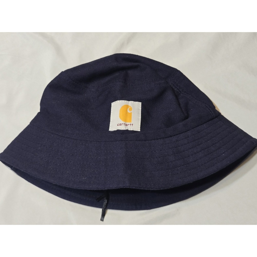 Carhartt Navy Blue Bucket Hat Adjustable Logo Tag Removed Fits Med/Large